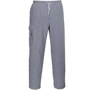 Portwest Pantalón De Chef Chester, Tamaño: L, Color: Cuadritos azules, C078CHRL
