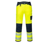 Portwest - Pantalon de travail premium haute visibilité PW3 60 Jaune / Bleu Marine