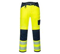 Portwest Pantalón de trabajo PW3 60 Premium alta visibilidad Amarillo/Azul marino