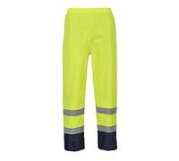 Portwest Pantalón Para Lluvia De Alta Visibilidad Classic Contrast, Tamaño: XXL, Color: Amarillo/Marino, H444YNRXXL