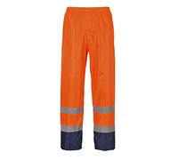 Portwest Pantalón Para Lluvia De Alta Visibilidad Classic Contrast, Tamaño: XXL, Color: Naranja/Marino, H444ONRXXL