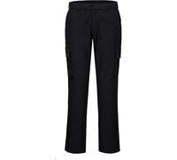 Portwest Pantalón Stretch Slim Combat, Tamaño: 28, Color: Negro Bajos, S231BKS28