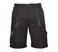 Portwest Pantalones Cortos Portwest Texo Contrast, Tamaño: XXL, Color: Negro, TX14BKRXXL