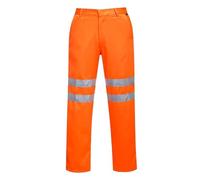 Portwest Pantalones De Polialgodón De Alta Visibilidad Ris, Tamaño: XXXL, Color: Naranja, RT45ORRXXXL