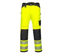 Portwest Pantalones De Trabajo De Alta Visibilidad Pw3, Tamaño: 38, Color: Amarillo/Negro, PW340YBR38