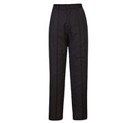 Portwest Pantalones Elásticos De Mujer, Tamaño: S, Color: Negro Altos, LW97BKTS