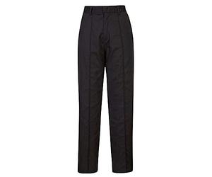 Portwest Pantalones Elásticos De Mujer, Tamaño: S, Color: Negro Altos, LW97BKTS