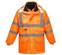 Portwest Parka 7 En 1 De Alta Visibilidad Traffic, Ris, Tamaño: 5XL, Color: Naranja, RT27ORR5XL