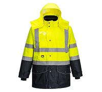 Portwest Parka Bicolor 7 En 1 De Alta Visibilidad Traffic, Tamaño: XS, Color: Amarillo/Marino, S426YNRXS