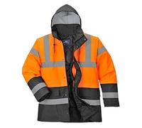 Portwest Parka Bicolor Traffic, De Alta Visibilidad, Tamaño: M, Color: Naranja/Negro, S467OBRM