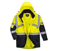 Portwest Parka Bicolor Transpirable De Alta Visibilidad, Tamaño: XL, Color: Amarillo/Marino, S760YNRXL