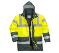 Portwest Parka De Alta Visibilidad Contrast Traffic, Tamaño: M, Color: Amarillo/Verde, S466YGRM