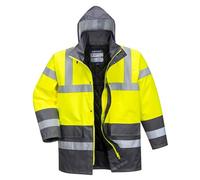 Portwest Parka De Alta Visibilidad Contrast Traffic, Tamaño: XXL, Color: Amarillo, S466YERXXL