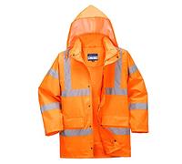 Portwest Parka De Alta Visibilidad, Transpirable, Tamaño: S, Color: Naranja, RT60ORRS