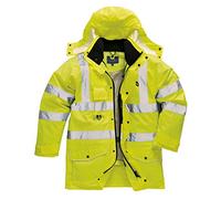 Portwest Parka Traffic 7 En 1, De Alta Visibilidad, Tamaño: L, Color: Amarillo, S427YERL