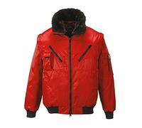 Portwest PJ10 Cazadora Pilot Cremallera de Doble Carro Bolsillo en la Manga | Rojo, 5XL, EN 342, UPF 50+, Corte Estándar, 40% Poliéster, 60% Algodón, Chaqueta Multi-Uso, Puños y Borde Inferior, Ligero