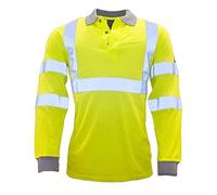 Portwest Polo De Manga Larga, Ignífugo, Antiestático Y De Alta Visibilidad , Tamaño: L, Color: Amarillo, FR77YERL