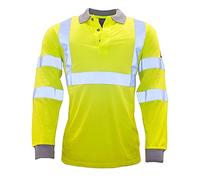 Portwest Polo De Manga Larga, Ignífugo, Antiestático Y De Alta Visibilidad , Tamaño: XXL, Color: Amarillo, FR77YERXXL