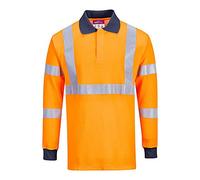 Portwest Polo Ignífugo Ris, Tamaño: L, Color: Naranja, FR76ORRL