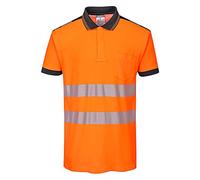 Portwest Polo M/C De Alta Visibilidad Pw3, Tamaño: S, Color: Naranja/Negro, T180OBRS