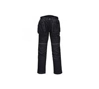 Portwest PW3 Pantalones de Trabajo con Funda elástica, Talla 48, Color: Negro, PW305BKR48