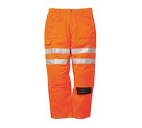 Portwest RT47 - Pantalones de acción ferroviario, color naranja, talla Small