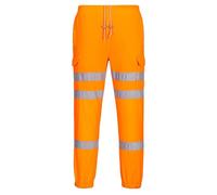 Portwest RT48 Pantalones Deportivos 2 Bolsillos Laterales con Cremallera | Naranja, XL, EN ISO 20471 Clase 2, Corte Estándar, Borde Elástico, Cordón de Ajuste, Alta Visibilidad, 65% Poliéster, Ligero