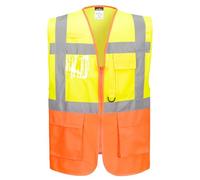 Portwest Chaleco Executive Prague, Tamaño: M, Color: Amarillo/Naranja, S376YORM