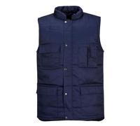 Portwest S414 Chaleco de Calor Shetland Frontal con Tapeta Antiaguaceros | Azul marino, S, Corte Estándar, Cuello Mao, Sin Mangas, 35% Algodón, Polialgodón 8 Bolsillos Acolchado, Botones a Presión