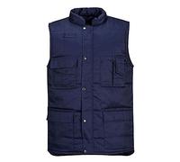 Portwest S414 Chaleco de Calor Shetland Frontal con Tapeta Antiaguaceros | Azul marino, XS, Corte Estándar, Cuello Mao, Manga Larga, 35% Algodón, Polialgodón 8 Bolsillos Acolchado, Botones a Presión