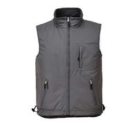 Portwest S418 Chaleco de Calor Rs Bolsillos con Cremalleras Forro Polar | Gris, XL, Sin Mangas, Cuello Mao, 100% Poliéster, Prenda Reversible, Lavable a Máquina, Dobladillo Ajustable, Multibolsillos