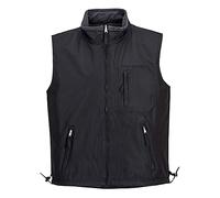 Portwest S418 Chaleco de Calor Rs Bolsillos con Cremalleras Forro Polar | Negro, M, Sin Mangas, Cuello Mao, Unisex, 100% Poliéster, Prenda Reversible, Lavable a Máquina, Dobladillo Ajustable