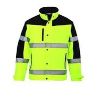 Portwest S429 Chaqueta softshell Alta Visibilidad Poliéster Ligero Duradero | Amarillo, 3XL, EN ISO 20471 Clase 3, 2 Bolsillos Laterales con Cremallera, Cuello Mao, Manga Larga, Unisex, Tejido Exterior