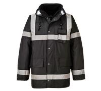 Portwest S433 Iona Lite Chaqueta Impermeable Acolchada Con Capucha Hi Vis