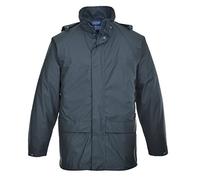 Portwest S450 Chubasquero Sealtex Doble Tapeta Antiaguaceros Duradero | Azul marino, XL, EN 343 Clase 4:1, UPF 50+, 2 Bolsillos Seguros, Cuello Mao, Corte Estándar, Manga Larga, Capucha Desmontable
