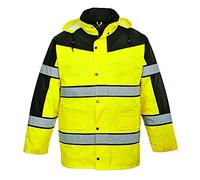 Portwest S462 Chaqueta Bicolor Paneles en Contraste 4 Bolsillos Oxford 300D | Amarillo, S, EN ISO 20471 Clase 3, UPF 40+, Corte Estándar, Manga Larga, Acolchado para Aislamiento Térmico, Impermeable