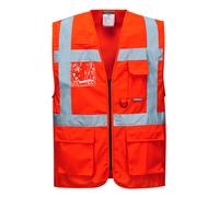Portwest US476 Chaleco Poliéster Alta Visibilidad Reflectante Transpirable | Rojo, L, EN ISO 20471 Clase 2, Abertura Frontal por Cremallera, Tejido Exterior, Ajuste Cómodo, Anilla D, Bolsillos Laterales
