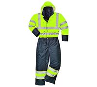 Portwest S485 Mono Contrast Paneles en Contraste Doble Tapeta Antiaguaceros | Amarillo/Negro, 2XL, EN 342, EN ISO 20471 Clase 3, Corte Estándar, Acolchado para Aislamiento Térmico, Bolsillos Accesibles