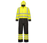 Portwest S485 Mono Contrast Paneles en Contraste Doble Tapeta Antiaguaceros | Amarillo/Negro, 7XL, EN 342, EN ISO 20471 Clase 3, Unisex, Acolchado para Aislamiento Térmico, Bolsillos Accesibles, Duradero