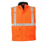 Portwest Chaleco Bizflame Rain, Alta visibilidad, Ignífugo y Antiestático, L Naranja S776ORRL