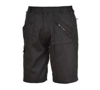 Portwest S889 Pantalones Cortos de Trabajo Elásticos de Seguridad Negros, M