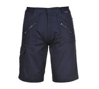 Portwest S889 Pantalones Cortos de Trabajo Elásticos de Seguridad Azul Marino, XXL