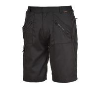 Portwest S889 Pantalones Cortos de Trabajo Elásticos de Seguridad Negros, L
