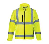 Portwest SmartGuard Ssjhv Softshell Chaqueta Forro Polar Lavable a Máquina | Amarillo, L, EN ISO 20471, UPF 40+, Mangas Desmontables, Corte Ajustado, 94% Poliéster, Cierre de Velcro, Impermeable, Casual