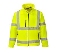 Portwest Chaqueta Softshell Classic S424YERL – Alta visibilidad (3 capas) Amarillo L