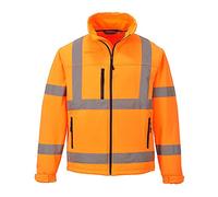 Portwest Softshell De Alta Visibilidad Classic (3 Capas), Tamaño: XL, Color: Naranja, S424ORRXL