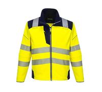 Portwest Softshell De Alta Visibilidad Pw3, Tamaño: XS, Color: Amarillo/Marino, T402YNRXS
