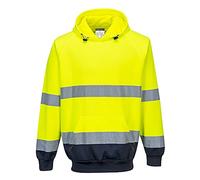 Portwest Sudadera Bicolor Con Capucha, Tamaño: M, Color: Amarillo/Marino, B316YNRM