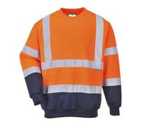 Portwest Sudadera Bicolor De Alta Visibilidad, Tamaño: L, Color: Naranja/Marino, B306ONRL