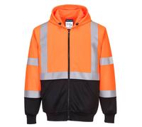 Portwest Sudadera Con Capucha Hi-Vis Cremallera Reflectante Polycotton UK B315